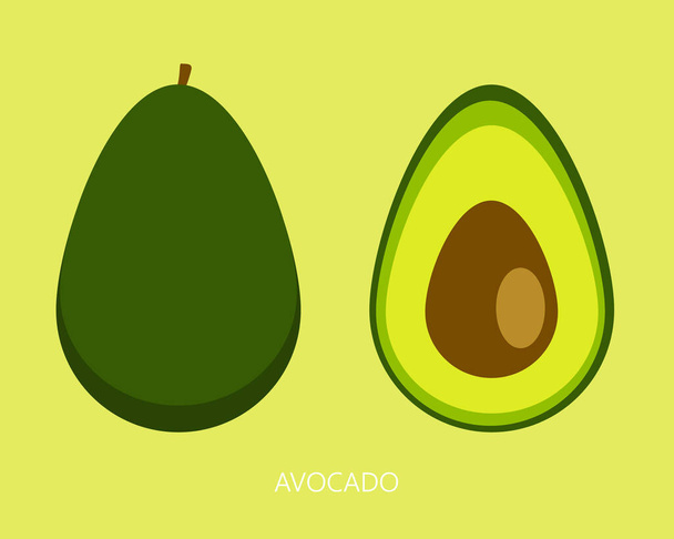 Two slices of avocado isolated on the white background. One slice with core. Design element for product label. - 写真・画像