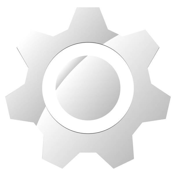 Gear, cogwheel, gearwheel icon, symbol and logo. Setup, customization, technical concept vector logo  Stock illustration, Clip-art graphics. - Vektor, kép