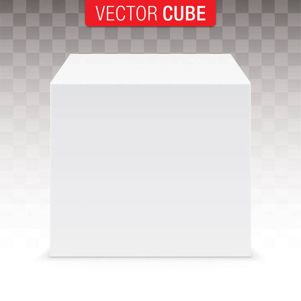 Білий векторний куб на прозорому фоні
. - Вектор, зображення