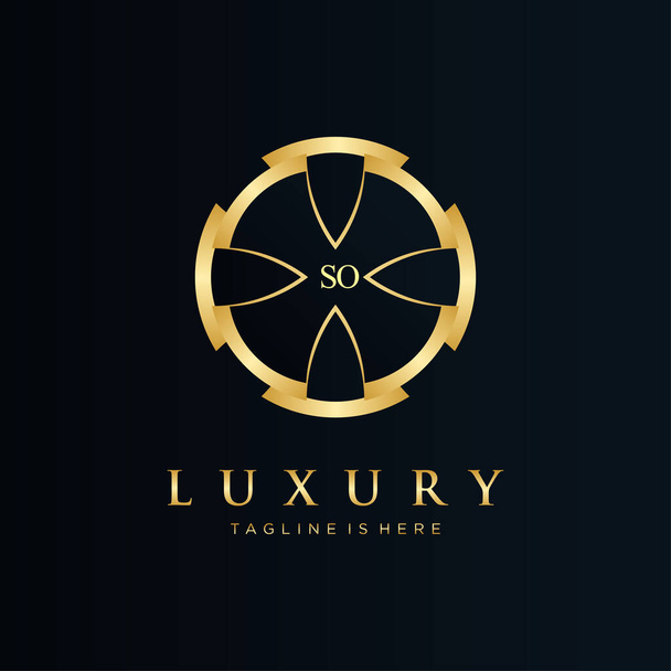 Lettre SO initiale avec modèle de logo de luxe royal - Vecteur, image