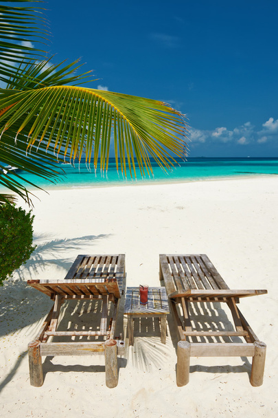 Красивый пляж на Мальдивах
 - Фото, изображение