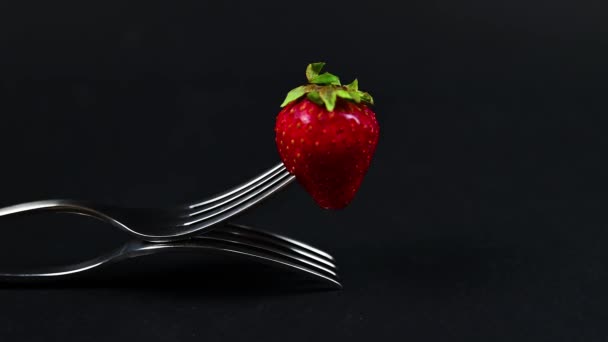 composition with strawberry and forks - Footage, Video