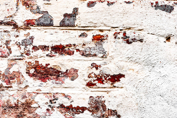 Texture, brick, wall, it can be used as a background. Brick texture with scratches and cracks - Fotó, kép