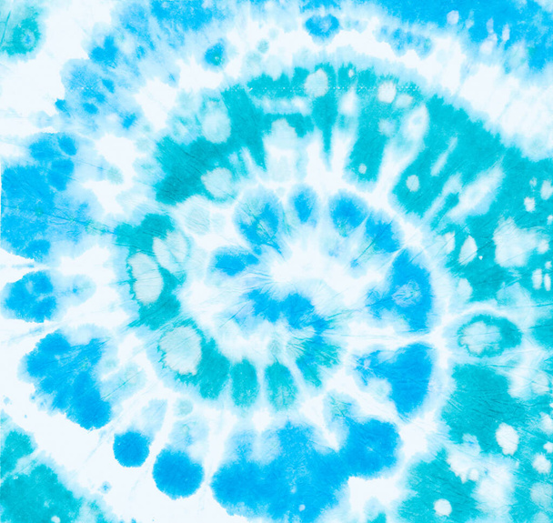 Abstrait Blue Spiral. Turquoise Batik Répéter.  - Photo, image