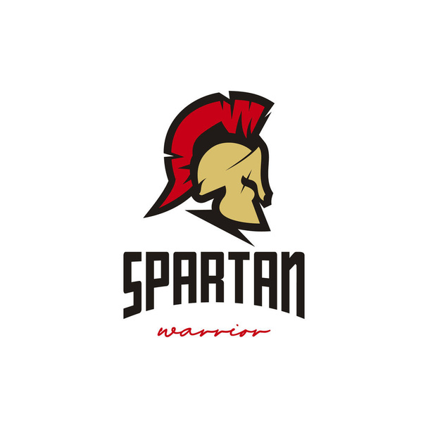 Spartańskie logo Sparta, Spartan Helmet Logo design vector - Wektor, obraz