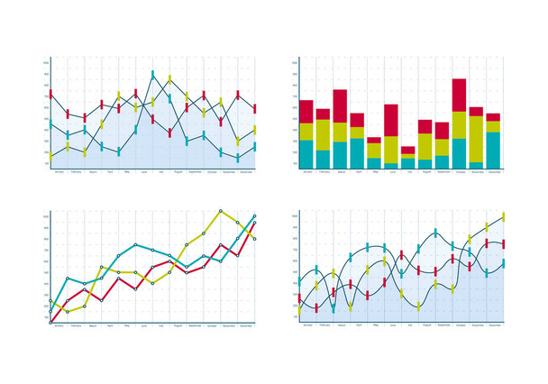 Graphs, charts, infographics. - Photo, Image