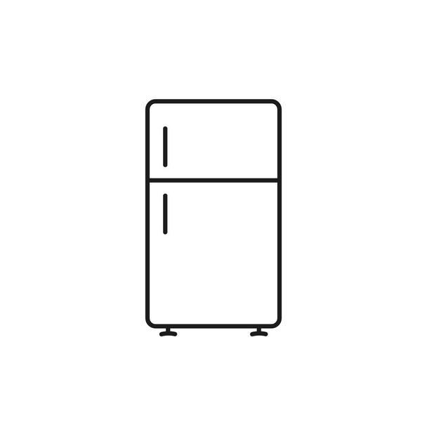 Kühlschrank-Symbol, Gefrierschrank oder Kühlschrank-Zeilenschild isoliert auf weißem Hintergrund. - Vektor, Bild