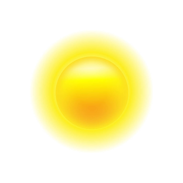 Sun icon with rays out of roundels. Sign or logo design with yellow cute sun. Aggregated vector illustration. - Vektor, kép