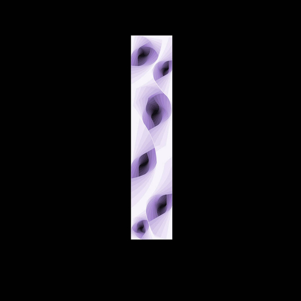 Buchstabe I im abstrakten Stil mit violetten Farbverläufen und Spiraleffekten - Foto, Bild