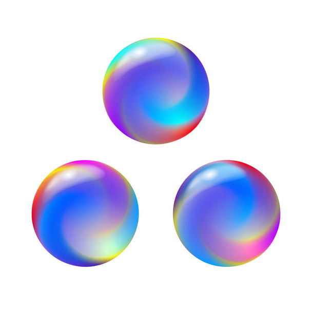 Abstract color round forms set. Gradient fluid circles in gentle tones. - Vector, afbeelding