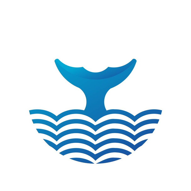Questa è la coda di balena azzurra nel logo oceanico versione 3, senza bordo - Vettoriali, immagini
