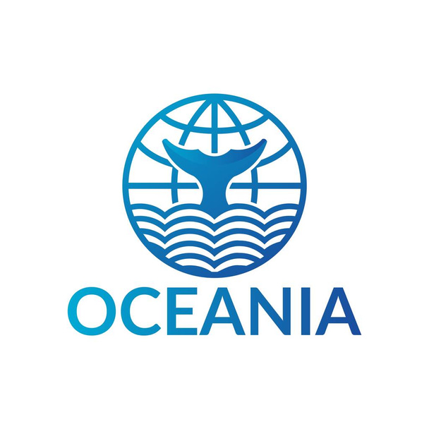 Αυτό είναι ένα λογότυπο OCEANIA, μπορείτε να χρησιμοποιήσετε τη γραμματοσειρά "LATO" για αυτό το λογότυπο. - Διάνυσμα, εικόνα