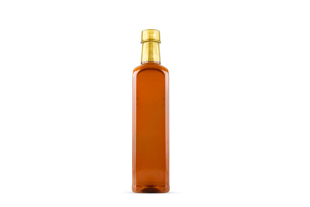 Skleněná láhev nebo medová nádoba izolovaná na bílém s odstřihovací dráhou - Fotografie, Obrázek
