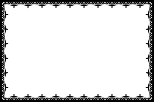 черно-белая рамка с пограничным фоном. дизайн иллюстраций - Фото, изображение