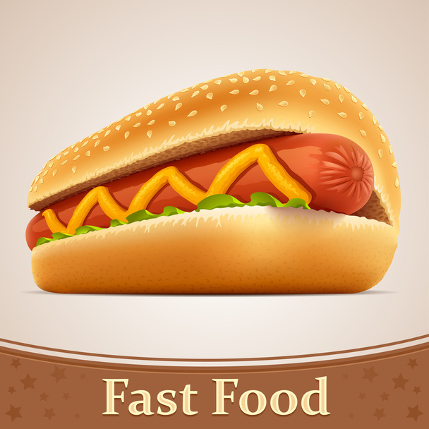 Fast-Food-Ikone - Hotdog - Vektor, Bild