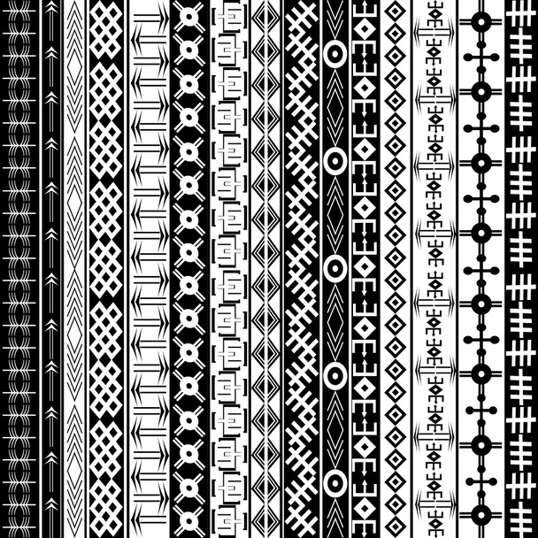 afric etnikai geometriai díszítőelemek, fekete-fehér húsú - Fotó, kép