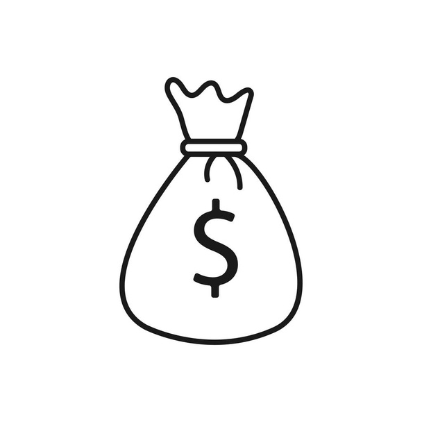 Borsa di denaro logo modello, sacco di denaro vettoriale illustrazione - Vettoriali, immagini