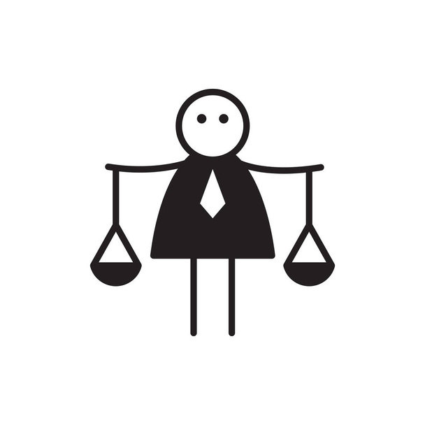 doodle επιχειρηματίας ραβδί σχήμα κρατώντας κλίμακες ισορροπίας - Διάνυσμα, εικόνα