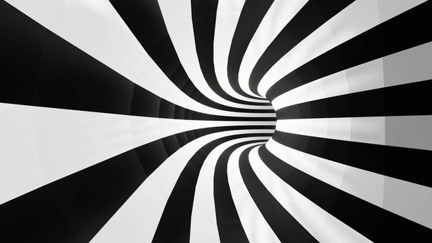 Black and white tunnel 3d rendering mockup background - Photo, Image