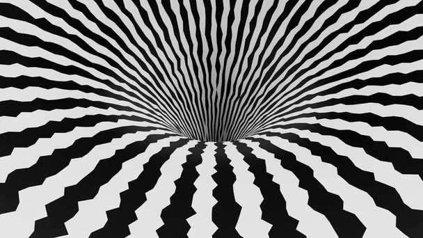 Černobílý tunel 3D vykreslování mockup pozadí - Fotografie, Obrázek
