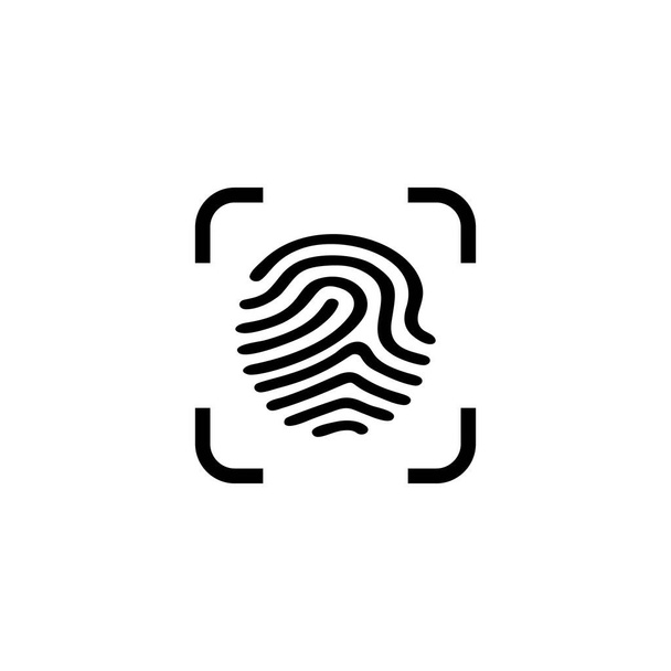 Escáner de huellas dactilares vector icono. símbolo para el diseño plano web - Vector, Imagen