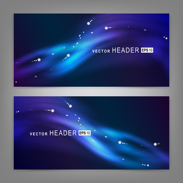 Abstract colorful dynamic elements. Website header or banner set - Vector, Image
