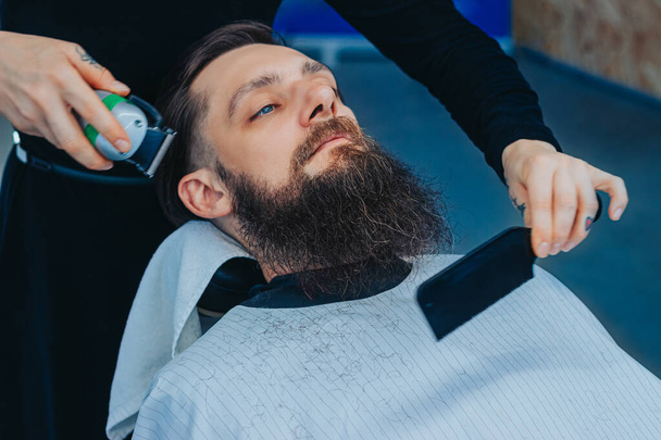 Barber for bearded, brutal and stylish men. - Photo, Image