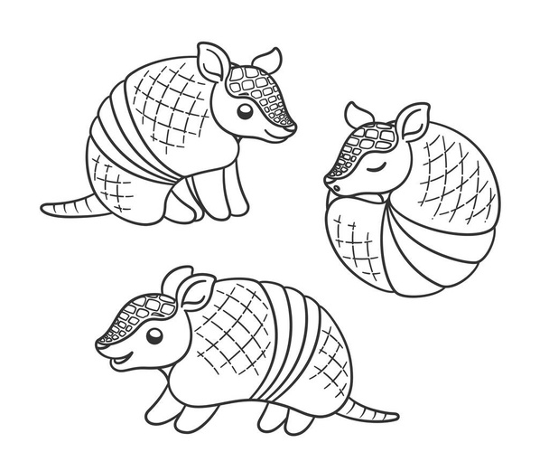 Vetores de Conjunto De Animais Dos Desenhos Animados Para Colorir Livro e  mais imagens de Pangolin - iStock