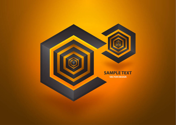 Abstract hexagon and cube. Corporate geometric business logo. Vector illustration for your design. - ベクター画像