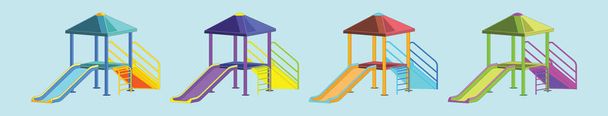 jeu de tapis de glissière d'eau. modèle de conception d'icône de dessin animé avec divers modèles. illustration vectorielle moderne isolée sur fond bleu - Vecteur, image