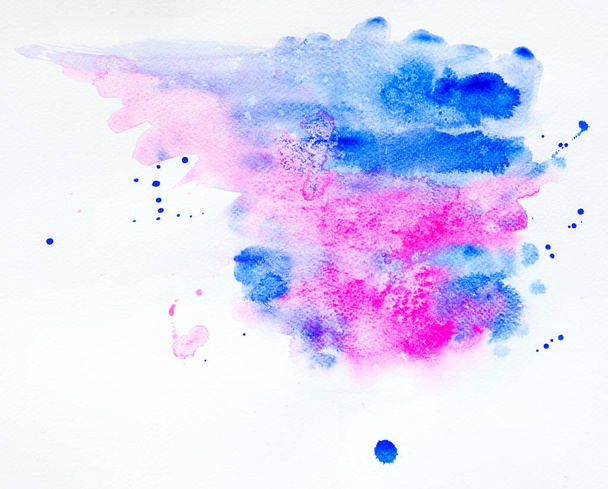 Abstract vivid pink and purple watercolor background, design element with perfect paper texture. Blot, painted spot - Fotografie, Obrázek