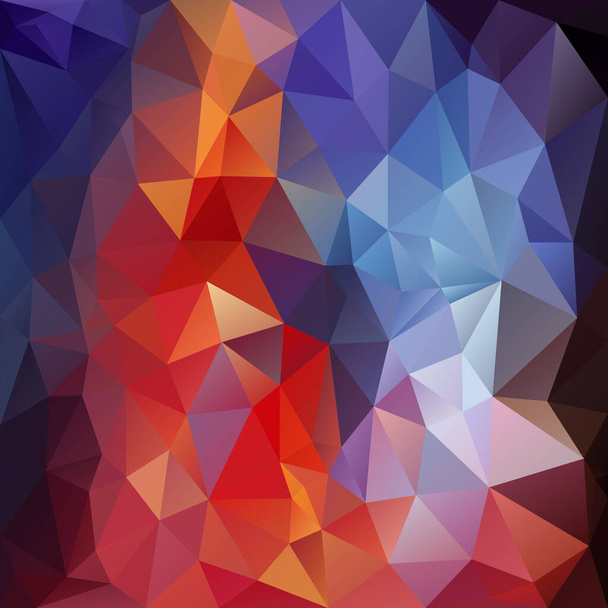 ベクトル抽象的な不規則な多角形の背景-三角形低ポリパターン-色青紫赤オラン - ベクター画像