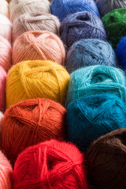 Colourfull palette of threads for knittng handmade - 写真・画像