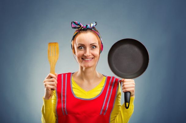 Portrait of smiling housewife - Photo, Image