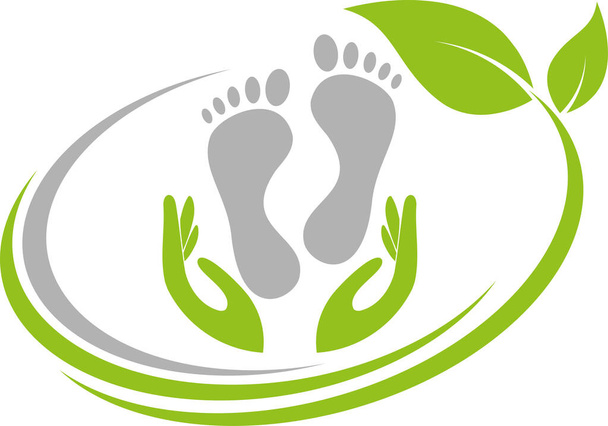 Hands, feet, physiotherapy, podiatry, logo, background - Vettoriali, immagini