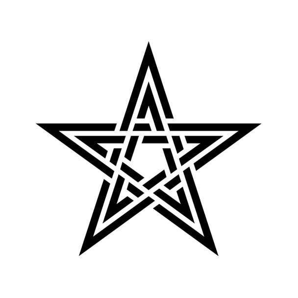 Icono de pentagrama entrelazado doble  - Foto, Imagen