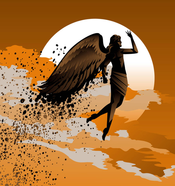 icarus flying in the sky - Vector, Image
