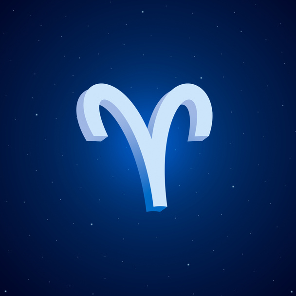 Aries zodiac sign. Zodiac sign on a background of the starry sky. Constellation Aries. 3d render - Foto, Imagem