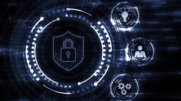 Internet, bedrijfsleven, technologie en netwerkconcept. Cybersecurity gegevensbescherming bedrijfstechnologie privacy concept.  - Video