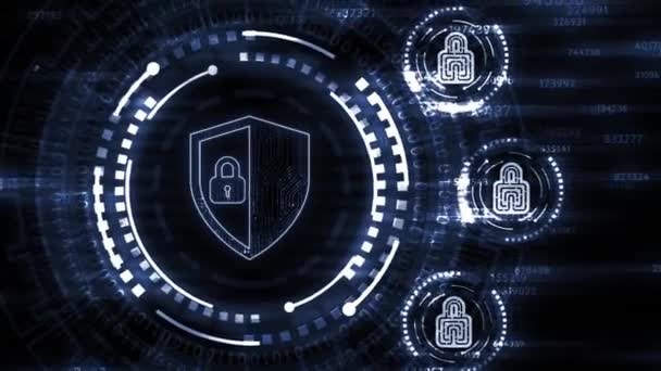 Internet, bedrijfsleven, technologie en netwerkconcept. Cybersecurity gegevensbescherming bedrijfstechnologie privacy concept.  - Video