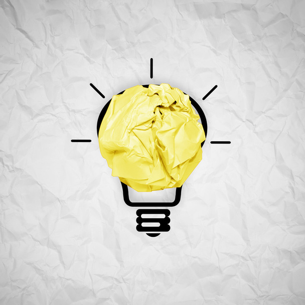 light bulb crumpled paper as creative concept - Foto, immagini