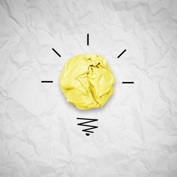light bulb crumpled paper as creative concept - Фото, изображение
