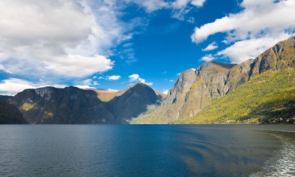Norwegian nature. Fiords and mountains - Fotoğraf, Görsel