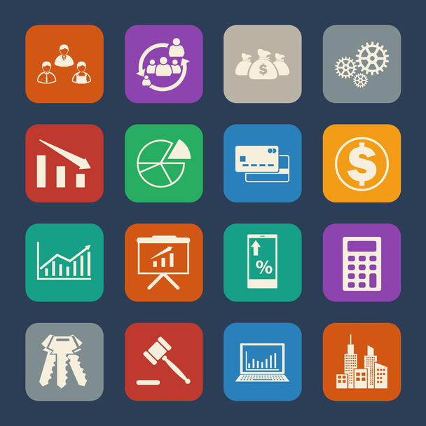 Business and Finance Icons set. Flat design for Website and Mobile applications. Vector - Vector, Image
