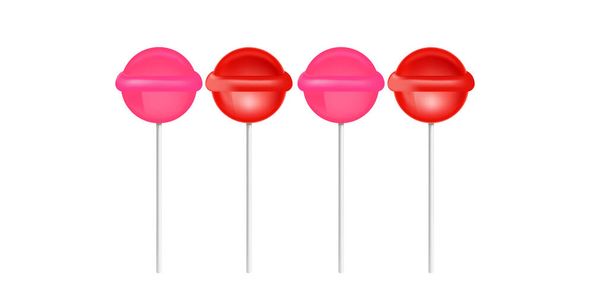 Tatlı şeker lolipop kırmızı ve pembe renk vektörü - Vektör, Görsel