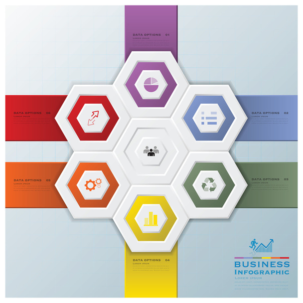 Modern Hexagon Business Infographic - ベクター画像