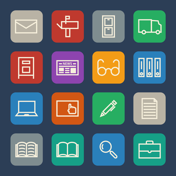 Simple Books icons set for website ans Mobile applications. Flat design. - Vector, Image