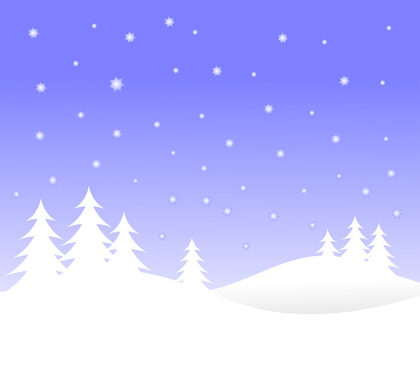 Un vettore invernale sfondo illustrazione con alberi bianchi sulla neve
 - Vettoriali, immagini
