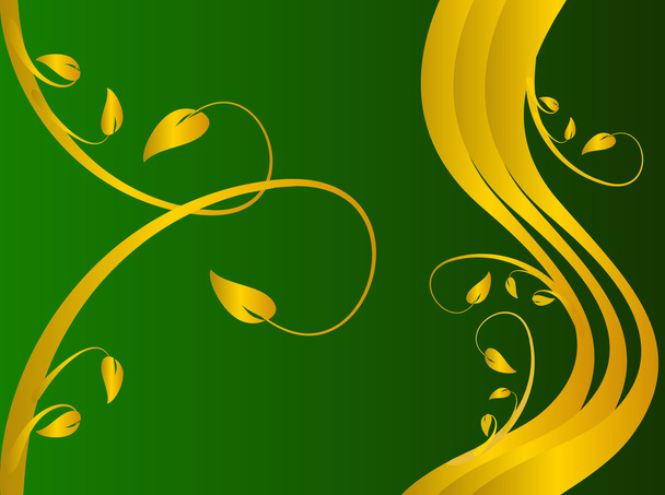 A green formal floral background - Vector, Image