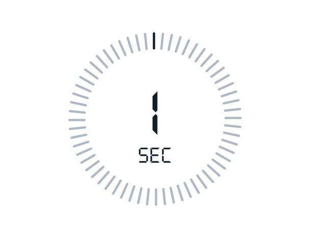 1 δευτερόλεπτο χρονόμετρα Clocks, χρονόμετρο 1 δευτερόλεπτο εικονίδιο - Διάνυσμα, εικόνα